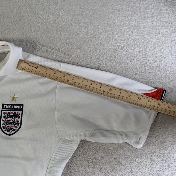 England National Team Shirt Jersey Mens L White Soccer Umbro Beckham Home Static - Picture 7 of 15